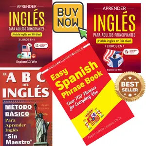 ABCs del Inglés + 7 libros en 1 + 3 libros en 1 + Easy Spanish Phrase Book: Método básico para aprender sin maestro, dominar frases esenciales y hablar inglés en 30 días (Spanish Edition)