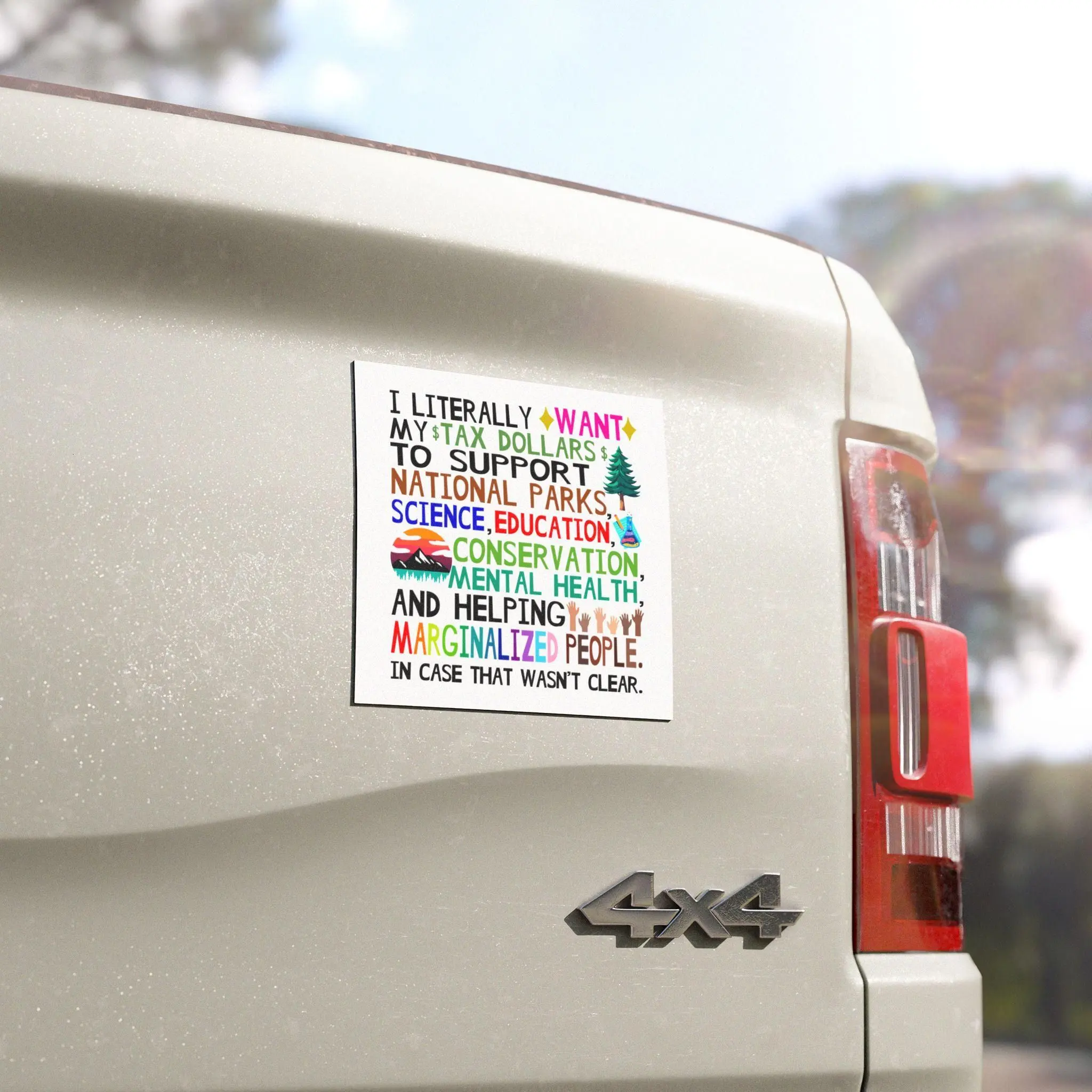 Support National Parks Funny Car Magnet, Progressive Political Magnet, Conservation Vehicle Magnet, Waterproof Bumper Magnet