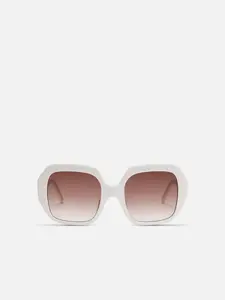 FAYE White Acetate Brown Gradient Lens Sunglasses by ALAN HAMMOND