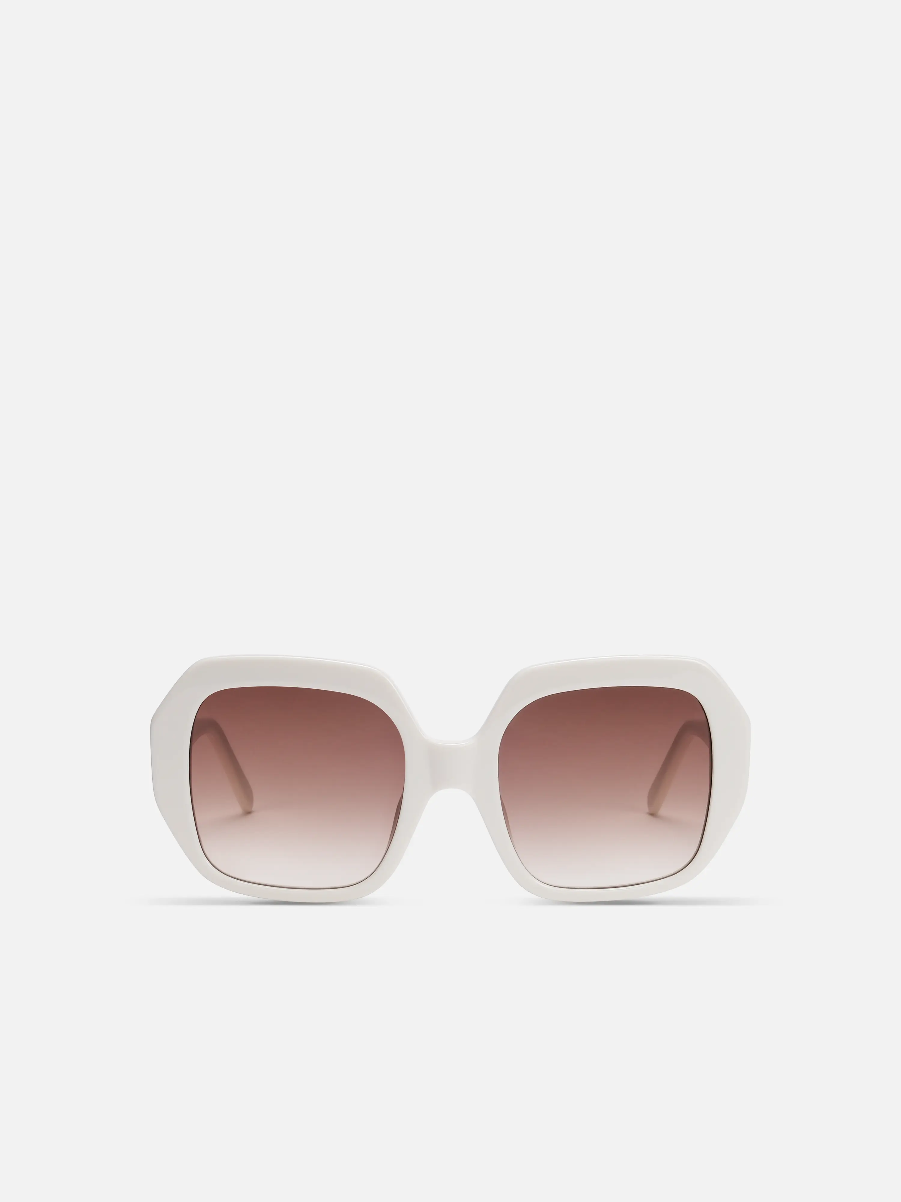 FAYE White Acetate Brown Gradient Lens Sunglasses by ALAN HAMMOND