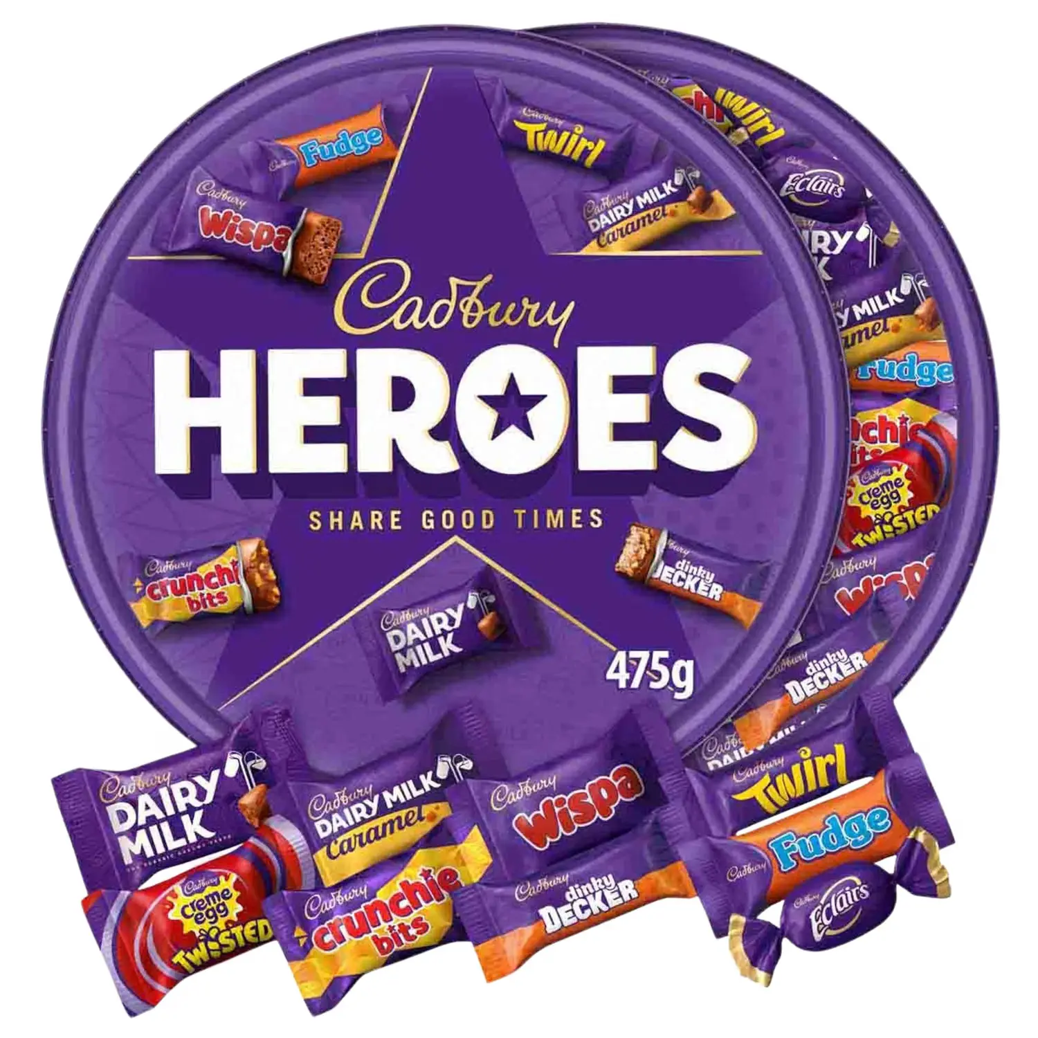 Cadbury Heroes Assorted Chocolate Tub 475g - Variety Snack Mix