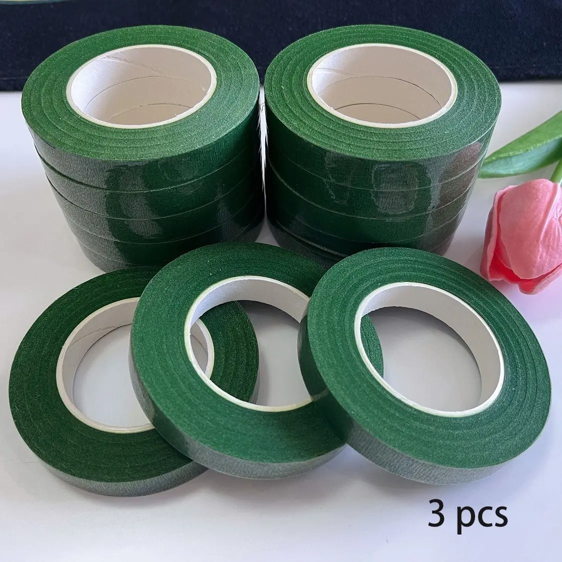 3 Rolls Floral Stem Tape, Tape Strips, Essential for DIY Bouquets and Crafts, Perfect for Flower Arrangements and Handmade Projects