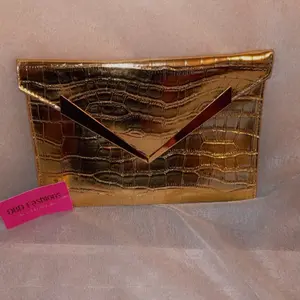 Gold envelope clutch