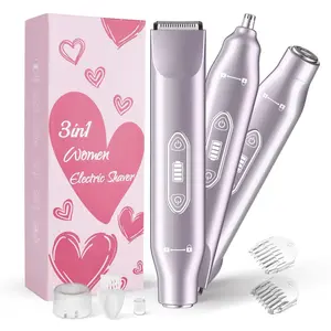 Electric Shaver for Man, Rechargeable 3 in 1 Body & Facial Hair Removal, Nose Hair Trimmer Waterproof Wet & Dry Use Bikini Trimmer for Women, Summer Gift for Men and Women