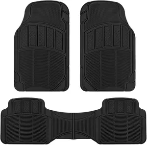 ProLiner Diamond Grid Heavy Duty Rubber Floor Mats for Car SUV Van & Truck - Black