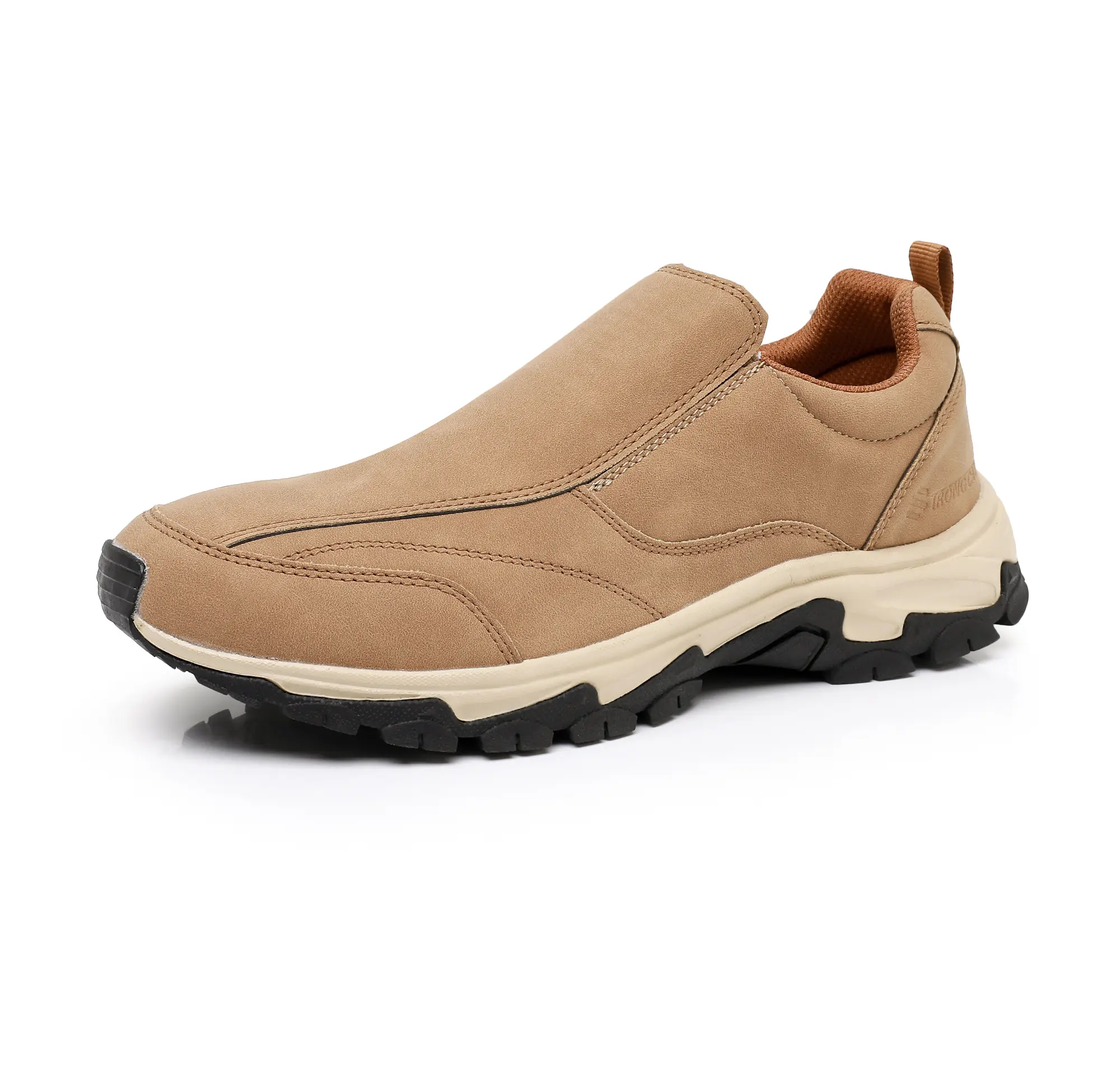 Men's High-Top Waterproof Leather Hiking Loafers - Non-Slip Rugged Sole Walking Shoes, Comfy Casual Footwear for Hiking, Daily Commute