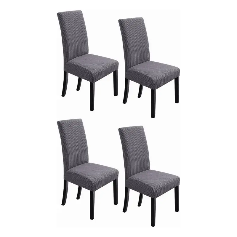 4-piece set of elastic jacquard restaurant chair covers, textured elastic fabric chair covers, removable and machine washable chair protection covers, suitable for kitchen, dining room, living room&family dining scenes