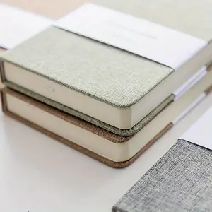 Notebook Linen Hard Cover Style Blank/Grid Pages 256 Pages Diary Planner Sketch Students Stationery School Office Supplies Notepad
