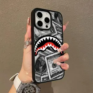 Shark Mouth pattern Phone Cases for iPhone17 16 15 14 Pro Max 13 12 11 Plus X XS Smartphone Shockproof Protection  Cover Cellphone Protective magsafe magnetic case Aesthetic Resistance Casing Protector