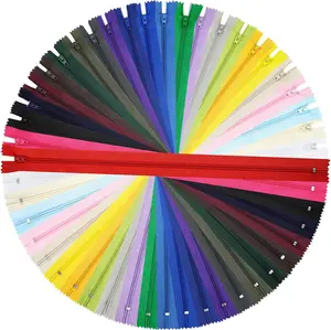 24 pcs 20cm 8 Inch Multicolor Nylon Coil Zippers for Sewing and Crafts in Vibrant Assorted Colors