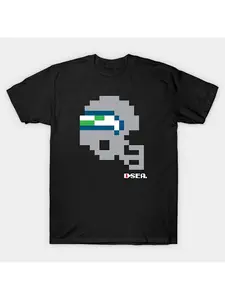 Seahawks Tecmo Bowl Helmet Design Street Trending Style Casual Love Lover Tee Men'S Comfortable Cotton Round Neck Short Sleeves T-shirt