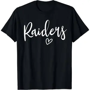 Raiders Heart Graphic T-Shirt | Football Fan Script Tee | Cute Raiders Lover Shirt | Game Day Football Apparel | Sports Fan Unisex Tee | Minimalist Team Spirit Shirt | Tailgate Outfit Tee | Football Season Graphic Top | Casual Fanwear Gift for Men & Women