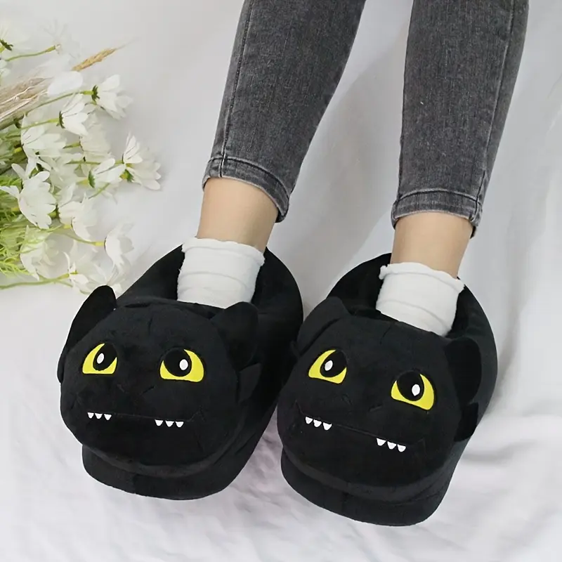 Cartoon Dragon Couple Slippers, Cozy Indoor Plush Fabric House Shoes, Slip-On Design for Home Use, Perfect for New Year and Valentine'S Day Gift umbrella  hat Women's Snow Garden Boots Collapsible Vampire Umbrella  Black Footwear Girl Slide Tsinelas Flipf