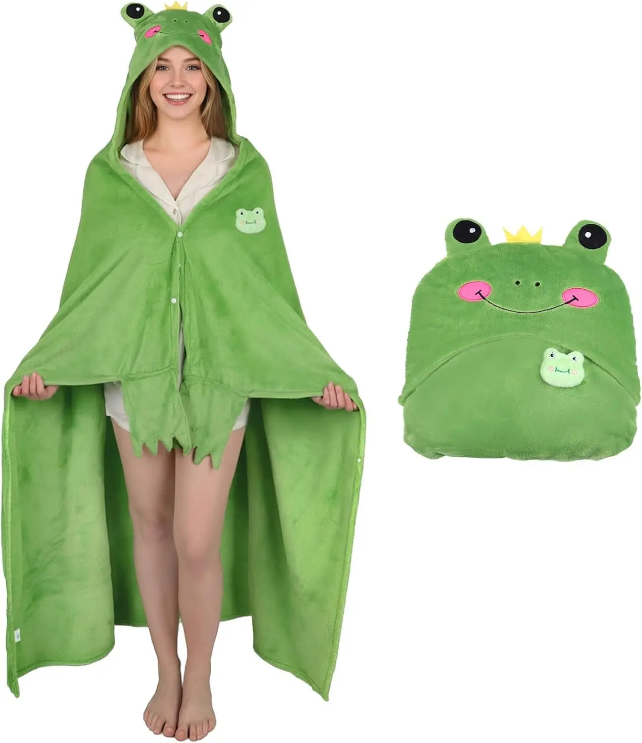 Animal Wearable Blanket Hoodie,Adult Oversized Hooded Blanket for Birthday Halloween and Christmas