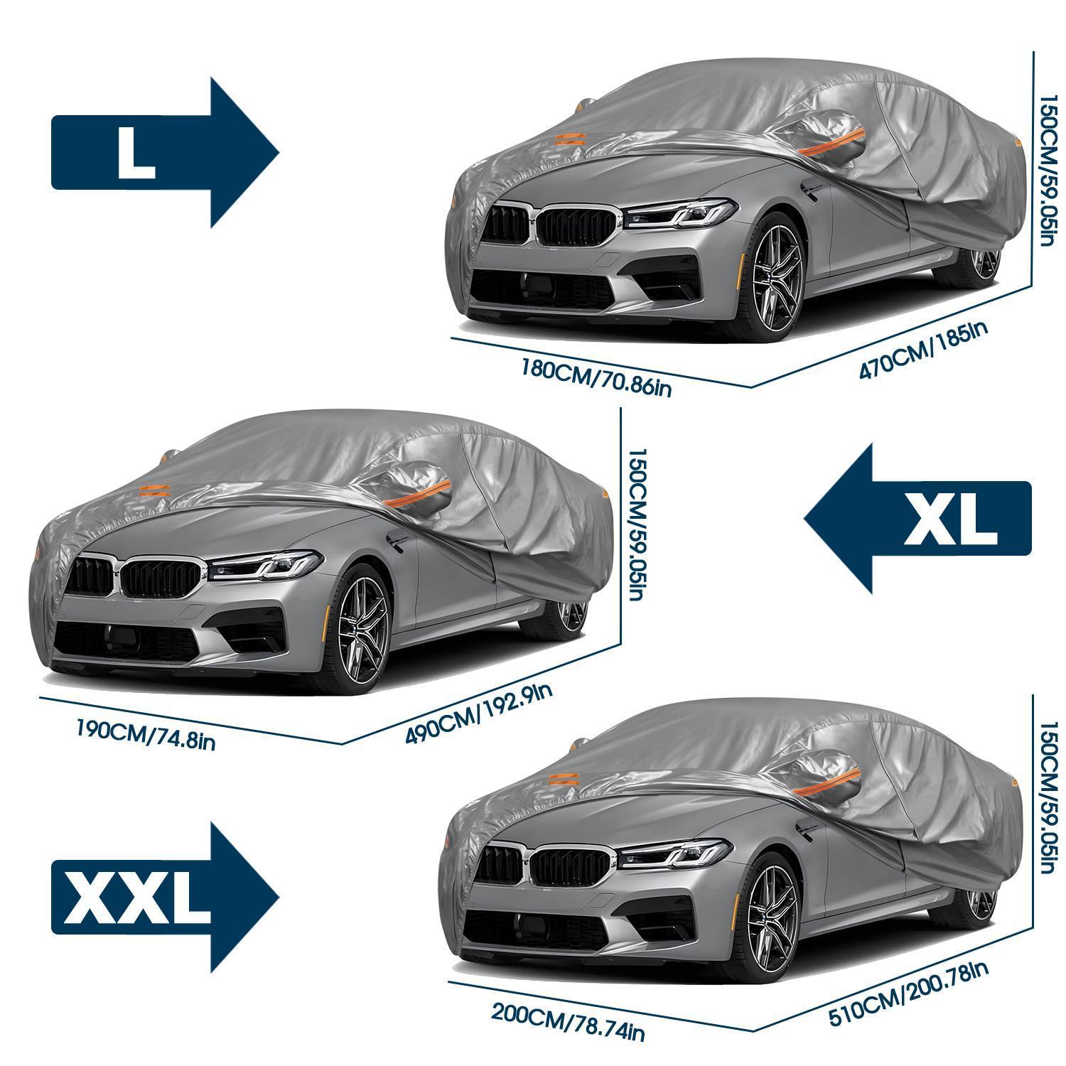 Waterproof Full Car Cover All Weather Protection - Universal Fit for Sedan SUV Truck, Windproof Snowproof UV Resistant Car Covers with Reflective Stripes, Outdoor Indoor Full Vehicle Cover,Car Stuff