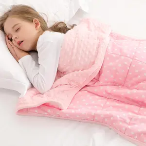 Weighted Blanket  3lb 36"x48", Minky Dots Small Weighted Blanket, Comfort Breathable Soft Throw Heavy Blanket for Sleeping,