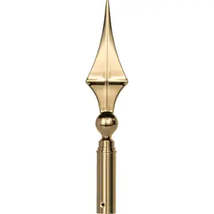 Brass Spear for Indoor  Pole Topper or Parade pole Finial Topper, for 1-inch Diameter poles