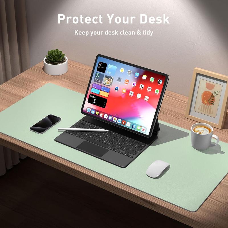 Leather Desk Pad Protector, Mouse Pad, Office Desk Mat, Non-Slip PU Leather Desk Blotter, Laptop Desk Pad, Waterproof Desk Writing Pad for Office and Home