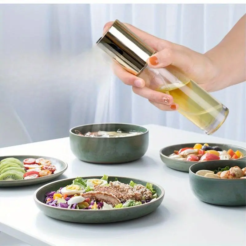 Kitchen Push Type Spray Olive Oil Sprayer Bottle Pump Oil Pot Leak-proof Grill BBQ Sprayer Oil Dispenser BBQ Gravy Boats Tools Cooking Oil Container