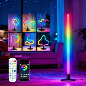 ISUNMEA Corner Floor Lamp,RGB LED Corner Lamp, Transformable Floor Lamp with App and Remote Control,16 Million DIY Colors, Music Sync, Timer Setting for Living Rooms, Gaming Rooms, Bedrooms and Gaming Rooms