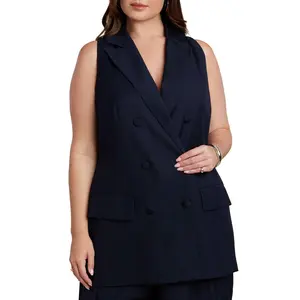 ELOQUII Women's Plus Size Long Tailored Vest