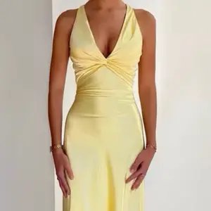 Satin butter Yellow maxi dress