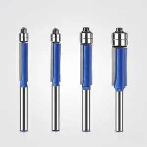 Professional Alloy Head Router Bit Set, Double Bearing Flush Trim Wood Trimming Tool Kit