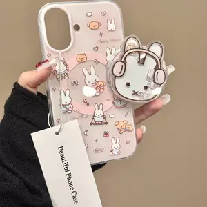 Cute Bunny Wears Headphone Magsafe iPhone Case phone cases Protection Screen Protector