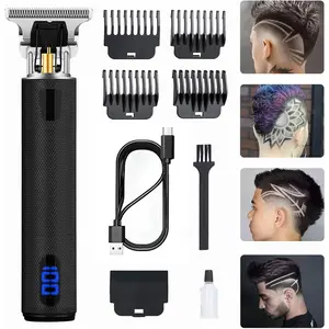 candyfouse Professional Hair Clippers for Men, Cordless Rechargeable Beard Trimmer with LCD Display Cutting Grooming Kit, USB Type-C Charging, Shaver Gifts