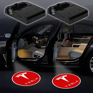2PC Led Car Door Welcome Light Logo Shadow Projector Laser Lamp For Tesla Model 3 Model S X Y Roadster SpaceX Auto Styling Accessories