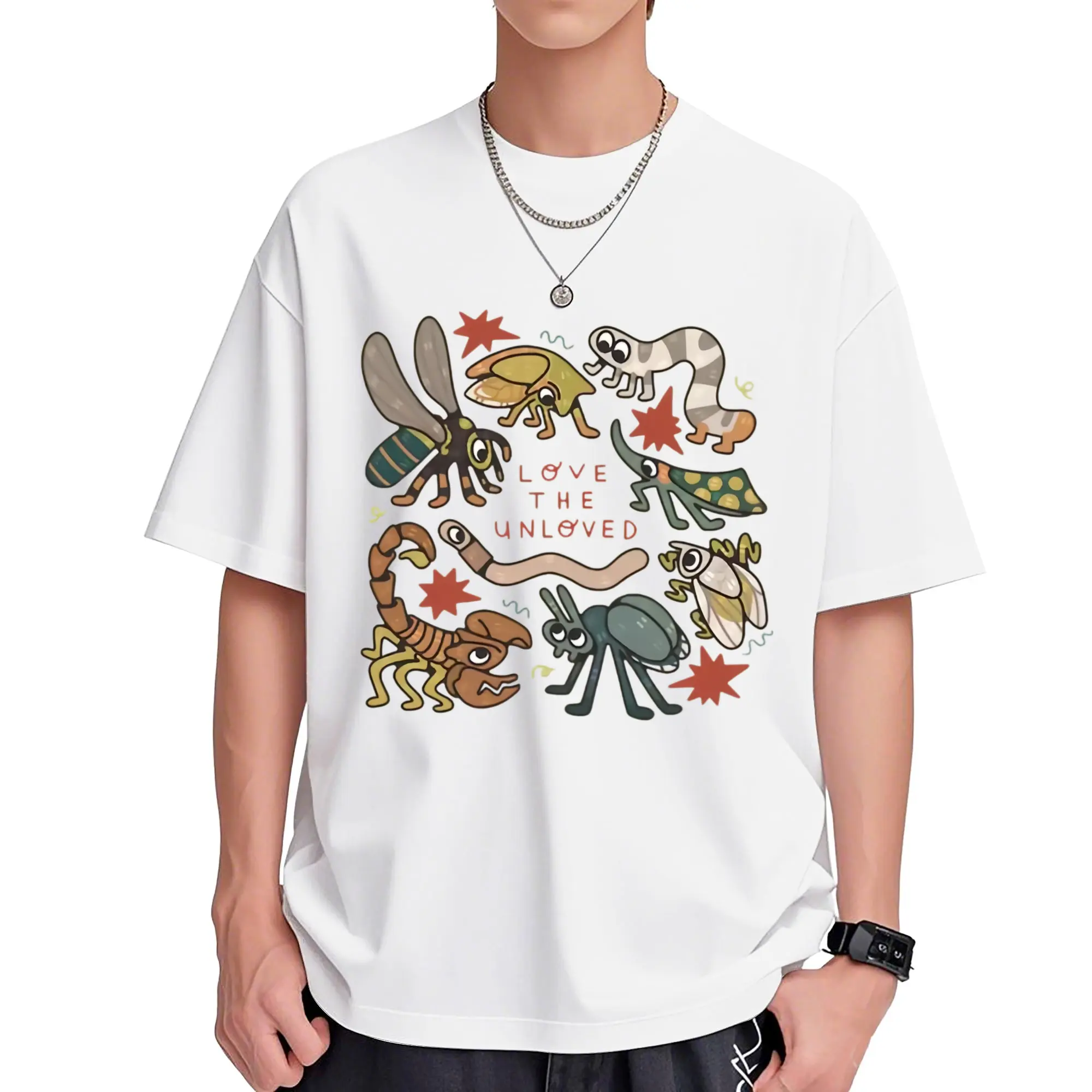 Street Style Graphic Tshirt with Insect Print - Super Soft & Breathable Unisex Oversize Crewneck, Sizes S-5XL, Fashion