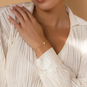 Duo Chain Diamond Bracelet by Caitlyn Minimalist