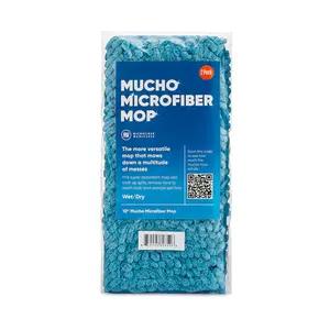 2-Pack 10" Mucho Mop Pads | Reusable Microfiber Mop Heads for Dry & Wet Cleaning | Compatible with Baseboard Pro, Swiffer WetJet, and Other Flat Mops
