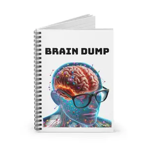 Brain Dump Notebook - Spiral Notebook - Ruled Line, Journal, Planner, Stationery, Blank Page Notebook, Bujo, Grid Paper Notebook