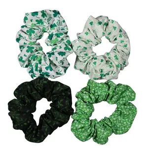 St. Patricks Day Hair Scrunchie for Women Cotton Daily Casual, Green Scrunchies