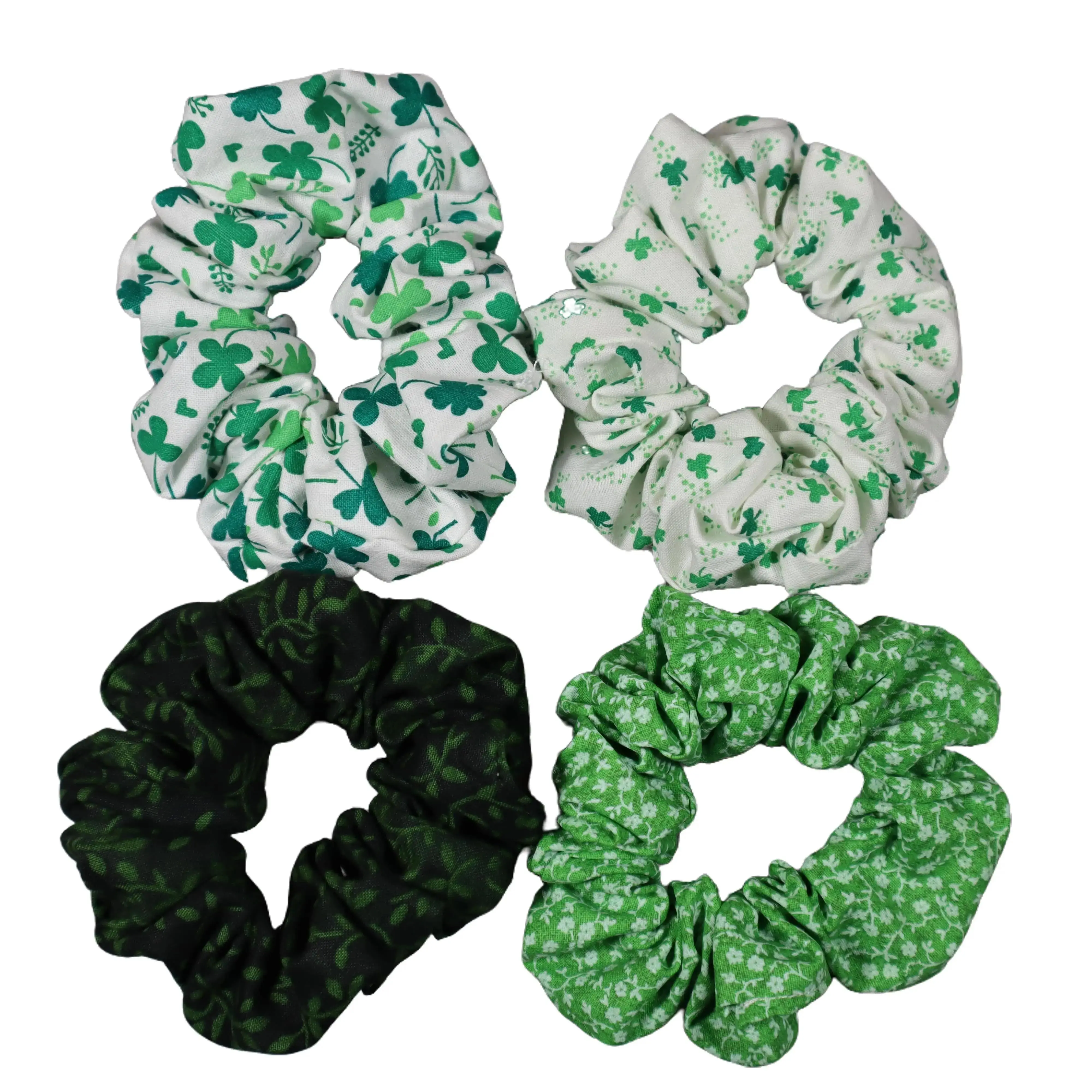 St. Patricks Day Hair Scrunchie for Women Cotton Daily Casual, Green Scrunchies