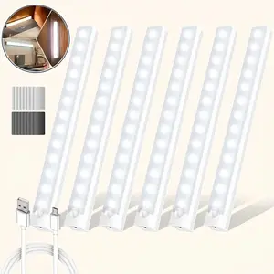 USB Rechargeable LED Under Cabinet Light, Motion Sensor LED Wall Light with Switch, Wall Mounted LED Light for Bedroom, Kitchen, Bathroom, Modern, Nightlight for Bedroom, Modern Night Lights