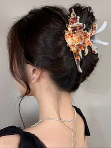 Women's Ocean Party Hair Claw Clip, Prom Mom Hair Clip, Large Sea Shell Design, Stylish Accessory for Women, Perfect for Daily Use & Special Occasions