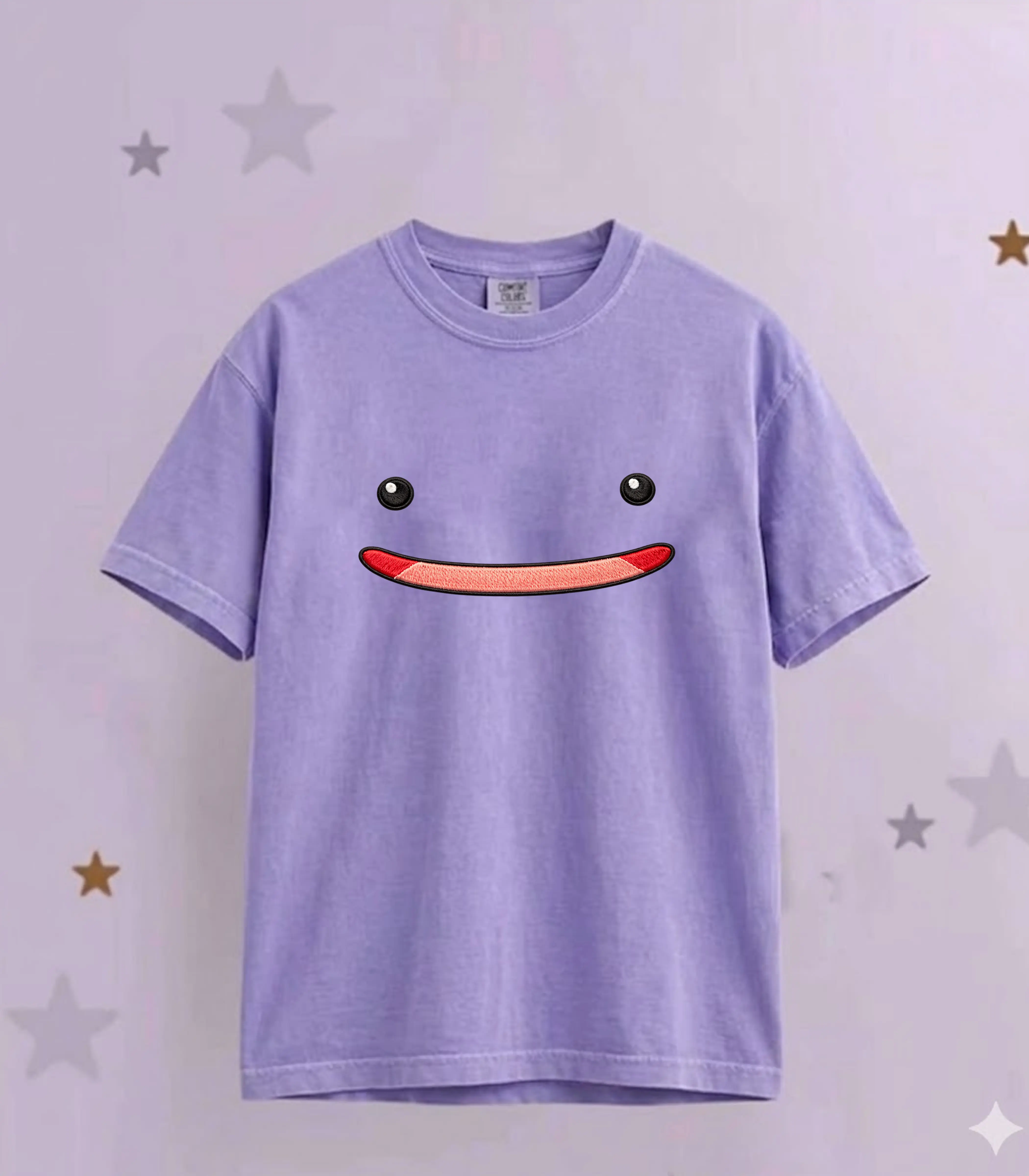 Ditto Embroidered Sweatshirt, Cute Poke Crewneck, Kawaii Anime Embroidery comfort color Shirt