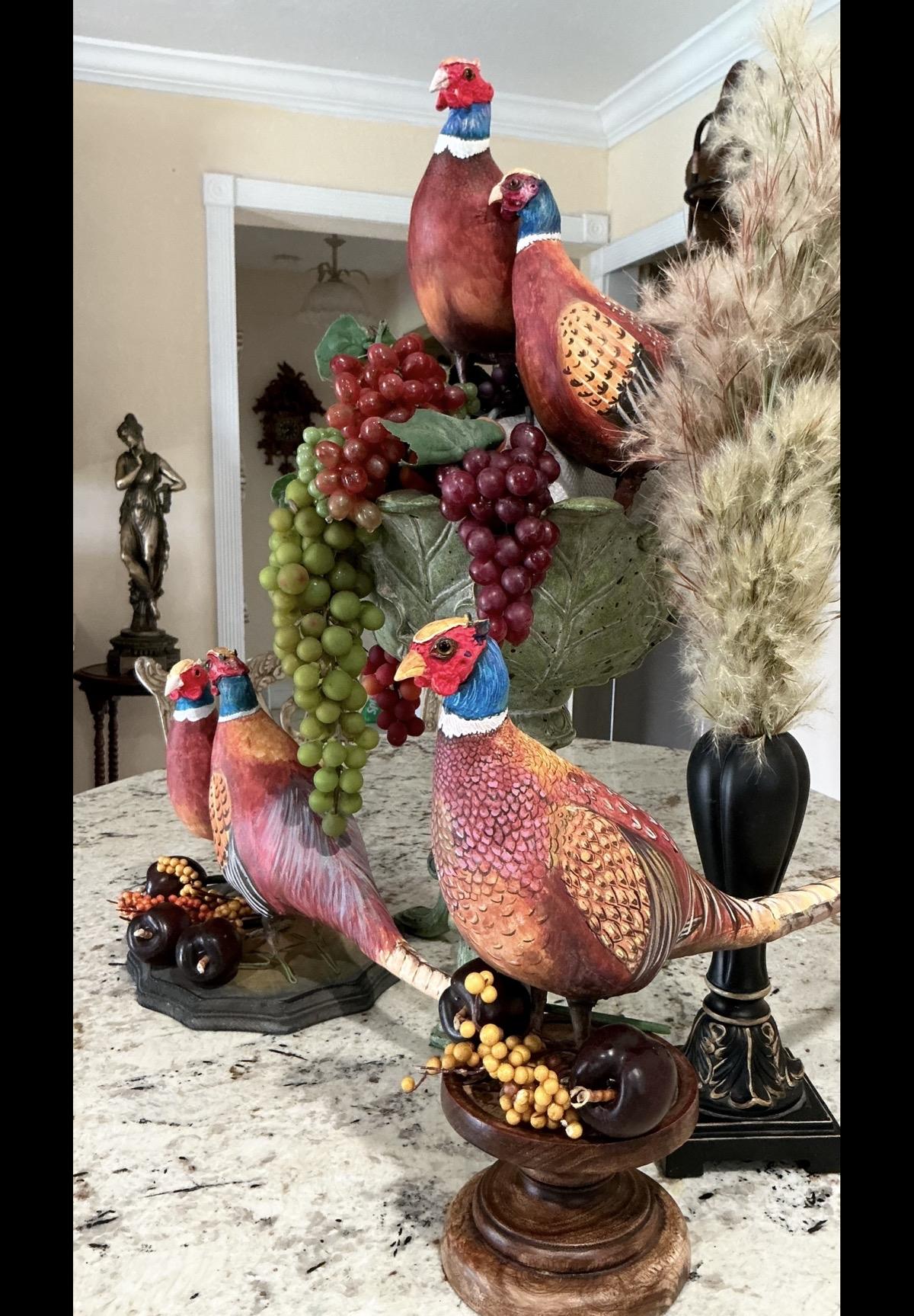Hand made Ring neck pheasant. Animal lovers decoration, holiday’s gift of perfect home or office accent. One of a kind faux taxidermy table top elegant piece.
