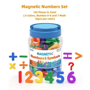 Magnetic Numbers and Math Signs Set with Storage Jar, Educational Teaching Aid, Interactive Learning Tool for Kids, Educational Math Learning Kit, Enhances Counting Skills, Table Math Games, Math Learning Tools