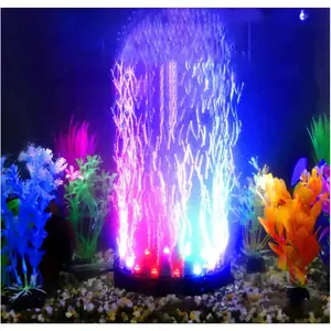 4.92 inch 12 LEDs Fish Tank Light, Bubbler Stone, LED Aquarium Lights Disk, Submersible Fish Tank Decorations Accessories, Underwater Round Small Bubbles Lamp Without air pump
