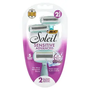 BIC Soleil Sensitive Advanced, Disposable Razors, 2 Razors