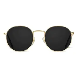 GRINDERPUNCH Retro Aviator Sunglasses for Women and Men, UV400 Protection Lens and Lightweight Rose Gold Metal Rim