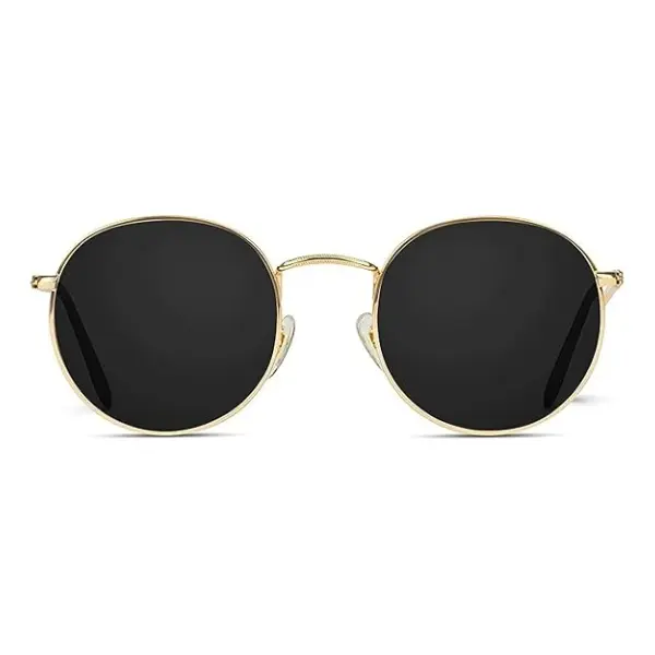GRINDERPUNCH Retro Aviator Sunglasses for Women and Men, UV400 Protection Lens and Lightweight Rose Gold Metal Rim