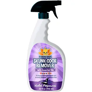 Bodhi Dog Skunk Odor Remover 32 fl oz with Essential Oils for Dogs, Cats, Furniture, Carpet, Clothing & More - Made in USA