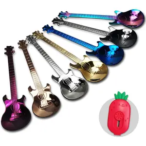 Guitar Dessert Spoons Coffee Teaspoons Set, Stainless Steel Colorful Dessert Spoons, Cute Demitasse  Scoop for Stirring Drink Mixing Milkshake Jam(Lucky 7)