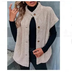 Women's Warm Sherpa Fleece Sleeveless Button - Down Vest with Pockets, Casual Cozy Outerwear, Grey; Men's Workout Sets, White Gym Short Tracksuit Two - Piece