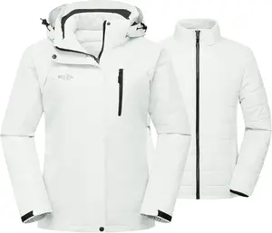 Wantdo Women'S 3 in 1 Waterproof Ski Jacket Windproof Winter Snow Coat Snowboarding Jackets Warm Raincoat wantdo