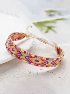 Bohemian Handmade Beaded Hand Chain Bracelet for Women, Daily Wear Party Holiday Fashion Accessory, Unique Jewelry Gift Idea